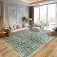 thumbnail image 4 of Bedroom rug 5x7 Large Vintage Floral Area Rug for Living Room Bedroom Dark Green Washable Floral Printed Rug Soft Indoor Low Pile Boho Rug for Bedroom Non Slip Stain Resistant Dining Playroom Carpet, 4 of 10