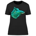 thumbnail image 1 of Metalic Light Blue Betta Fish T-Shirt Women -Image by Shutterstock, Female Medium, 1 of 2