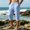 Light Blue, variant on Mens Linen Capri Pants Loose Lightweight Below Knee 3/4 Pants Drawstring Gym Workout Long Shorts Travel Beach Pant, M