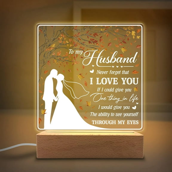 I Love You Acrylic Night Light Gifts for Husband on Wedding, Anniversary, Valentine's Day