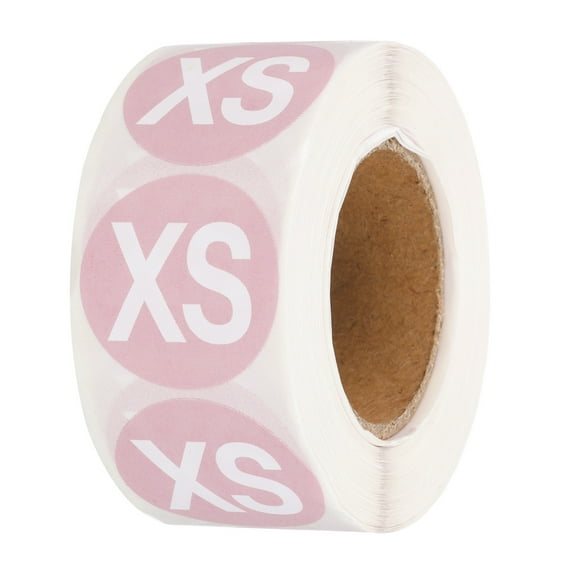 Uxcell Clothing Labels, Size Tag Garment Labels Round Self-Adhesive Apparel Stickers for Boutique Retail Pink XS