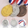 thumbnail image 3 of Uxcell 2 Inch Silver Award Medals Winner 2nd Prize  Style with Neck Ribbon 3 Pieces, 3 of 6