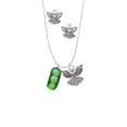 thumbnail image 2 of Delight Jewelry Fimo Clay Three Peas in a Pod Silver tone Guardian Angel Charm Necklace and Stud Earrings, 2 of 4