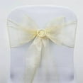 thumbnail image 5 of Efavormart 5 Pack | Champagne Sheer Organza Chair Sashes, 5 of 6