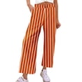 thumbnail image 2 of sovlvnd Up to 65% Off Women Loose Casual Fashionable Comfortable Solid Color Plus Size Striped Straight Leg Wide Leg Pants Cropped Pants, 2 of 6