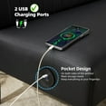 thumbnail image 3 of LAZZO 43" Mini Small Comfy Couch Armless Loveseat Sofa with USB Port, Black, 3 of 9