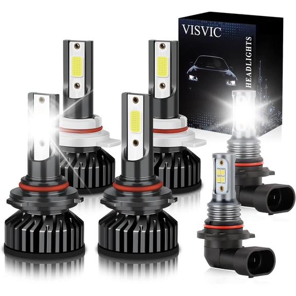 Fit For DODGE RAM 1500 2500 3500 With Projector(2013-2015) LED Headlights Bulb, 9005 High Beam   9012 Low Beam   9145/9006 LED Fog Light Bulbs Conversion Kit, 6000K Cool White, Pack of 6