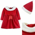 thumbnail image 5 of DPOIS Girls Christmas Santa Claus Bowknot Costume Dress with Hat Outfit Suit Xmas Gift, 5 of 7