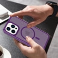 thumbnail image 5 of for iPhone 13 Pro Max Case Translucent Magnetic Compatible with Magsafe Charger, Cute Thin Slim Anti-Yellow Acrylic, Hybird Hard Plastic & Silicone Girly Phone Case for Women Men, Darkpurple, 5 of 6
