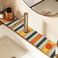 thumbnail image 2 of Yayeee Faucet Mat for Kitchen Sink 14.7" Diatomite Long Splash Guard Pad, Stripes and Circle, 2 of 7