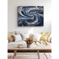 thumbnail image 4 of Navy Blue Abstract Wall Art for Living Room, Canvas Picture Wall Decor for Bathroom Bedroom, White Moire Abstract Painting Artwork for Office Kitchen Hallway Dining Room Home Decorations 24"x32", 4 of 8