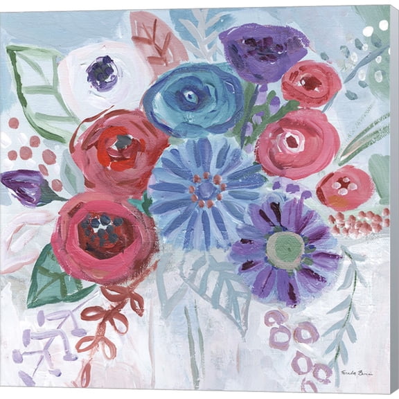 Floral Jewels II by Farida Zaman, Canvas Wall Art