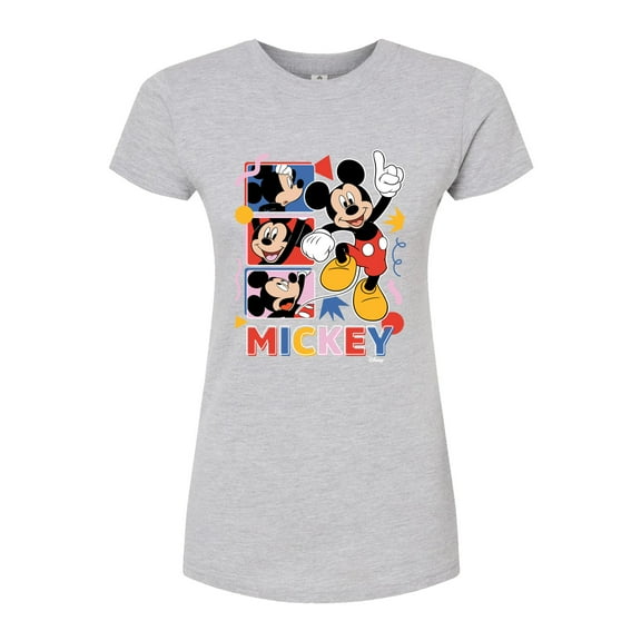 Disney - Mickey Tribute Panels  - Juniors Fitted Graphic T-Shirt