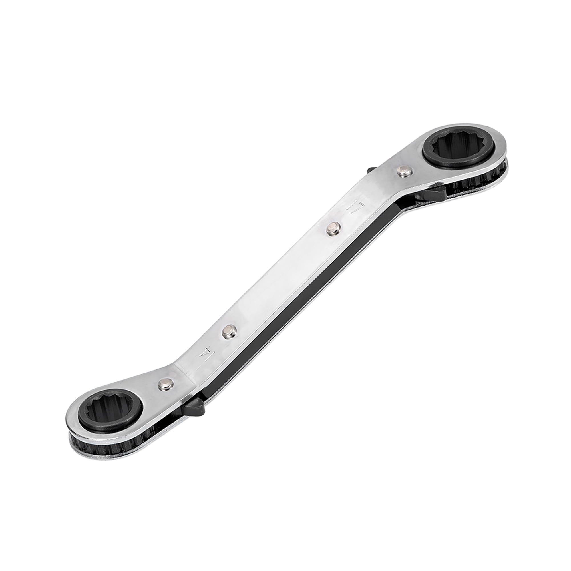 Reversible Ratcheting Wrench, 14mm x 17mm Offset Double Box End, CRV
