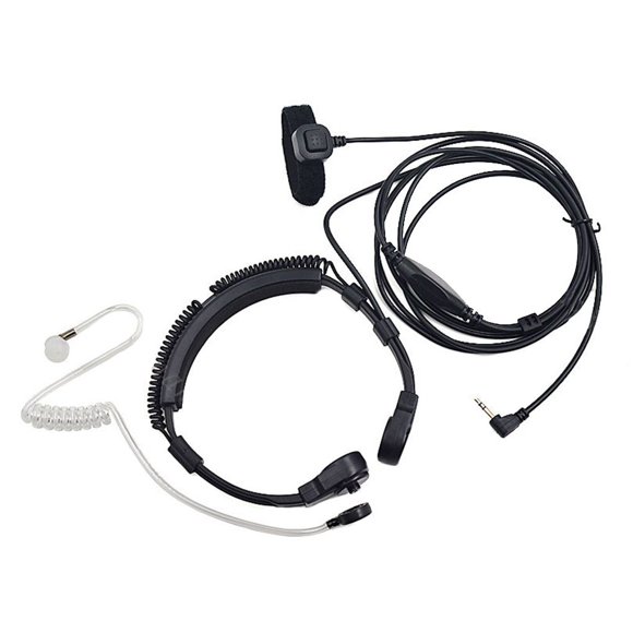 2.5mm Throat Microphone Earpiece Headset throat microphone; Mic PTT Replacement for TLKR T5 T80 T60 T6 T8 Walkie Talkie Accessories