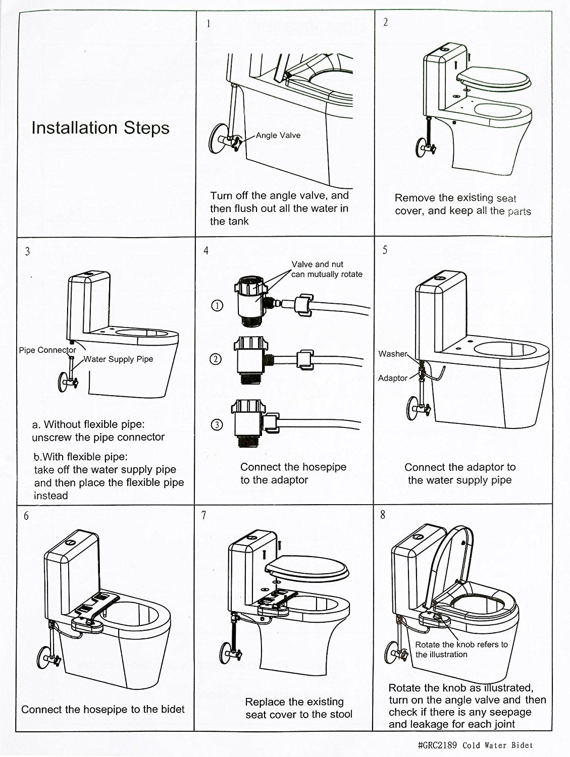 Greenco Bidet Fresh Water Spray Non Electric Mechanical Bidet Toilet Seat Attachment