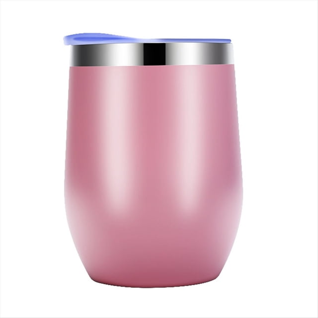 de Cáscara de Huevo Aislada de Acero Inoxidable de Doble Capa de Huevo de Vino Tinto Al Vacío Vaso de Café con Tapa Rosa