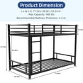 thumbnail image 2 of Alvantor Metal Bunk Beds Twin over Twin Low Profile Heavy-duty Bed Frame with Guardrail Bedroom Dorm Room for Kids Adult Black, 2 of 8