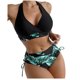thumbnail image 1 of Conjunto de bikini sólido de contraste de pecho alto cómodo para mujer Conjuntos de traje de baño sólidos OAVQHLG3B Store lin121212, 1 of 4