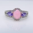 thumbnail image 4 of Chelsey Pink or White Oval Shape Simulated Fire Opal Purple Cz Ring Ginger Lyne Collection, 4 of 7