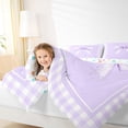 thumbnail image 3 of Erosebridal Purple Bow Bedding Comforter Set, Watercolor Bowknot Full Bedding Set for Girls, Colorful Stars Reversible, 7-Piece, 3 of 6