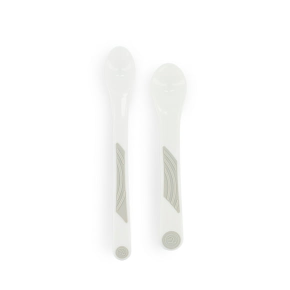 Juego de 2 Cucharas de Alimentación Twistshake, 6+ Meses, Ergonómicas, Libres de BPA, Blanco