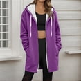 thumbnail image 5 of cocolona Womens Long Zip Hoodies Long Sleeve Oversized Hooded Sweatshirts Fall Winter Fleece Jackets Warm Coats, 5 of 5