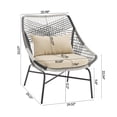 thumbnail image 3 of Ashland Modern 3-Piece Patio Conversation Set with Foot Ottomans in Cream, 3 of 20