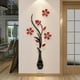 thumbnail image 4 of Murales de pared de jarrón 3D para sala de estar, dormitorio, sofá, telón de fondo, fondo de pared de TV, pegatinas de originalidad, regalo, calcomanías de pared DIY, decoración de pared, rojo, 60*15, 4 of 5