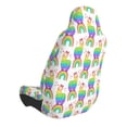 thumbnail image 2 of Wukai Rainbow Llama Full Set Car Seat Covers with Soft Padding Universal Auto Front Seats Protector and Cushion Mat, 2 of 5