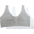 thumbnail image 3 of Fruit of The Loom Women's Comfort Front Close Cotton Sports Bra, 2 Pack, 3 of 4