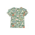 thumbnail image 3 of Abcomgle Girls Shirts Size 7-8 Crewneck Vintage Floral Print Toddler Girls T-Shirts Double Layer Ruffle Short Sleeve Tshirts Toddler Summer Cute Cotton Toddler Tops Girls, 3 of 5
