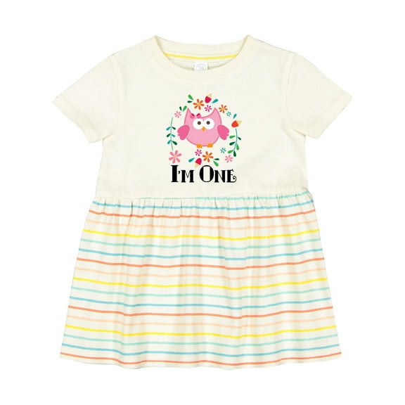 Inktastic First Birthday Owl 1 Year Old Girl Girls Baby Dress