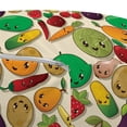thumbnail image 3 of Anime Pouf Cover with Zipper, Various Vegetables and Fruits with Kawaii Faces Healthy Food as Characters, Soft Decorative Fabric Unstuffed Case, 30" W X 17.3" L, Multicolor, by Ambesonne, 3 of 5