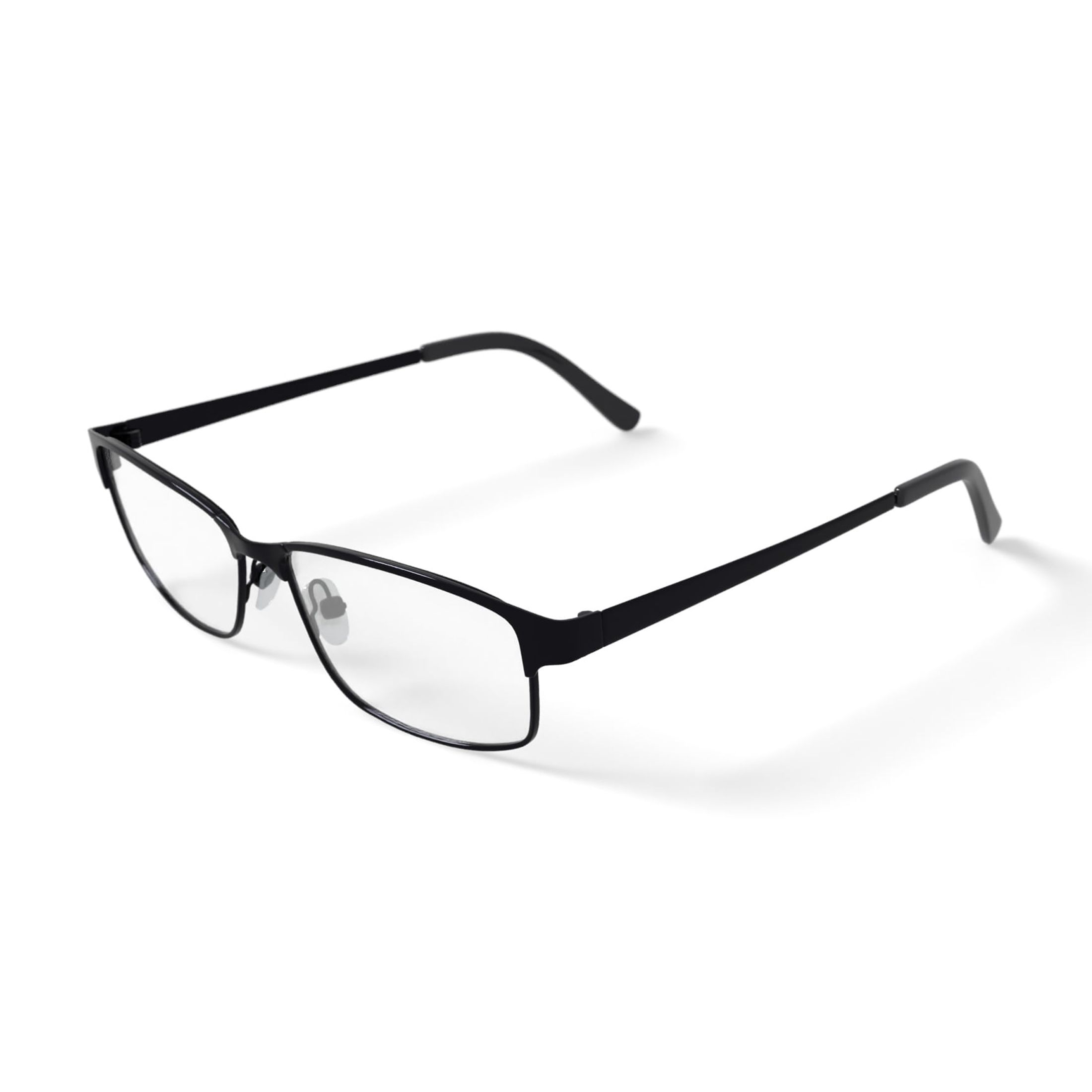TiFlex Men's T1701 Rectangular Rectangular Prescription Eyeglasses with Case, Black/Gunmetal