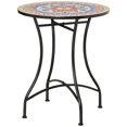 thumbnail image 1 of Mosaic Patio Table, Round Coffee Table with Metal Frame, Garden Furniture for Outdoor, Poolside, Red, 1 of 7