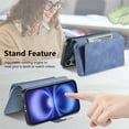 thumbnail image 4 of TECH CIRCLE for iPhone 16 2-in-1 Phone Case 6.1" 2024, Magnetic Back Cover with Removable Flip Wallet Case, with Card Slots/Ring Holder Grip, Compatible with MagSafe, PU Leather Case, Blue, 4 of 10