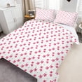 thumbnail image 2 of Home Bedclothes Flower Painting Girl Woman Polyester Duvet Cover Set White and Pink Bedding Cover Set,Twin (68"x86"), 2 of 3