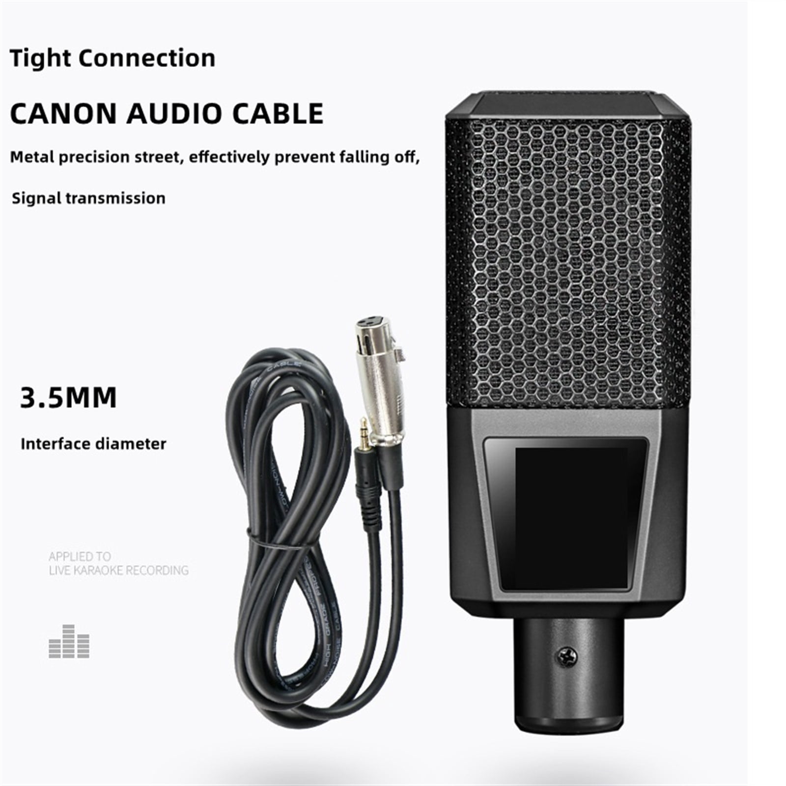 3.5mm Recording Condenser Microphone Set Studio Microphone With V8S Live Sound Card For Karaoke Streaming Podcasting ,Clear Sound