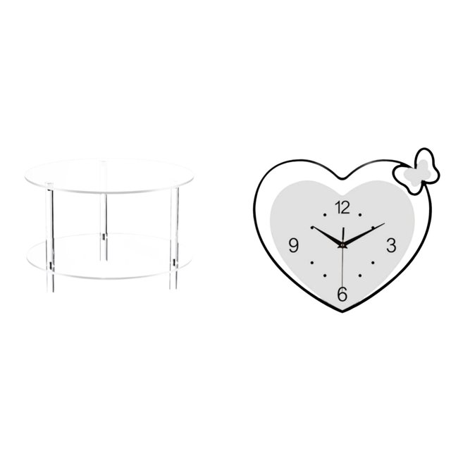 Mesa auxiliar redonda de acrílico,Mesa auxiliar redonda de acrílico,mesita de noche.,Mesa auxiliar redonda pequeña de acrílico transparente para bebidas,Reloj de pared,Reloj de pared