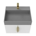 thumbnail image 3 of Amazon 24" White Wood Floating Vanity with Gray Top and Gold Trim, 3 of 10