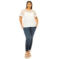 thumbnail image 4 of Women's Plus Size Classic Solid Top with Lace Accent - Casual and Elegant, 4 of 6