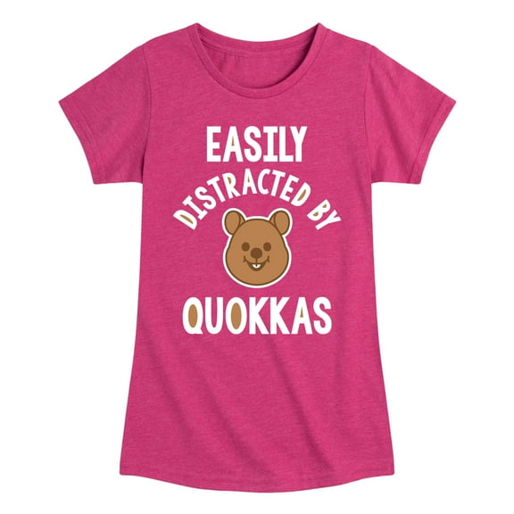 Instant Message - Easily Distracted By Quokkas - Toddler & Youth Girls Short Sleeve Graphic T-Shirt