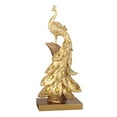 thumbnail image 1 of Estatua decorativa de pavo real, escultura coleccionable, figurita de resina, artesanía para mesa Oro L, 1 of 9
