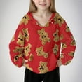 thumbnail image 2 of Kids Winter Fleece Sweatshirts Boy Girl Warm Polar Fleece Jacket with Hooded Red 8-9 Years, 2 of 6