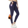 thumbnail image 6 of BALEAF Fleece Lined Leggings Women Water Resistant 25" Petite Winter Warm Legging Thermal Running Tights Yoga Hiking Pants Navy XS, 6 of 6