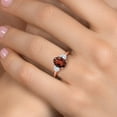 thumbnail image 4 of Gem Stone King 18K Rose Gold Plated Silver Red Garnet and Sky Blue Aquamarine Engagement Ring for Women | 2.63 Cttw | Oval 9X7MM | Gemstone January Birthstone | Size 9, 4 of 6