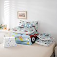 thumbnail image 6 of Catabedysis Blue Letter W 7-Piece Twin Bedding,Cute Cattle Sheep Bedding Comforter Set,Colorful Stars Reversible For Boys, 6 of 7