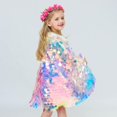 thumbnail image 2 of M 4-6 T Capa de sirena Niños Capas de lentejuelas coloridas Capa de princesa Niño Fiesta brillante, 2 of 5