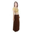 thumbnail image 5 of Sari Petticoat Stitched Indian Saree Petticoat Adjustable Waist Sari Skirt (Brown), 5 of 7